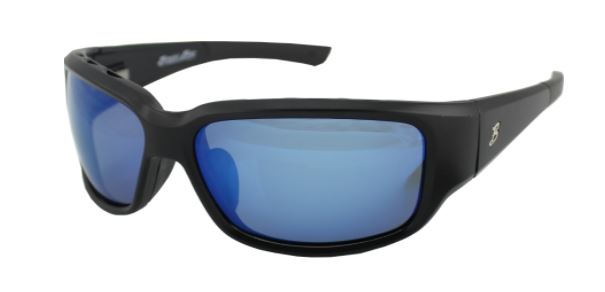 B.B OUTDOOR OPTICS SUNGLASSES MATTE BLACK FRAME SMOKE/BLUE LENS