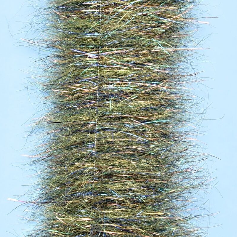 HARELINE EP Minnow Head Brush 1.5 inch Wide UV GRASS OLIVE