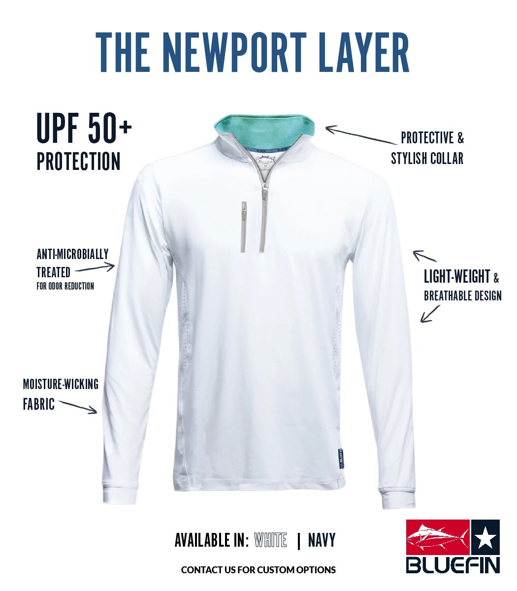 BLUEFIN SOLAR QUARTER ZIP LAYER WITH POCKET
