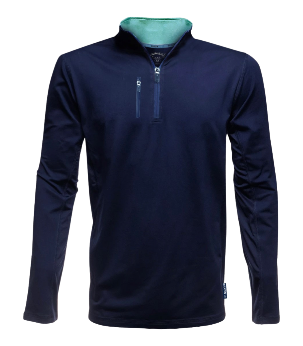 BLUEFIN SOLAR QUARTER ZIP LAYER WITH POCKET