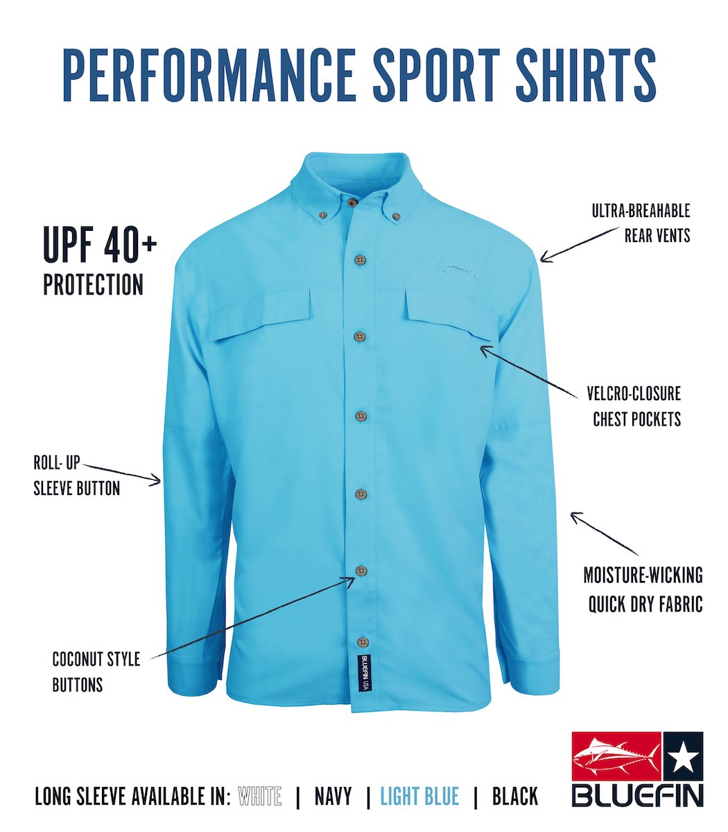 BLUEFIN PERFORMANCE SOLID SPORT L/S SHIRT