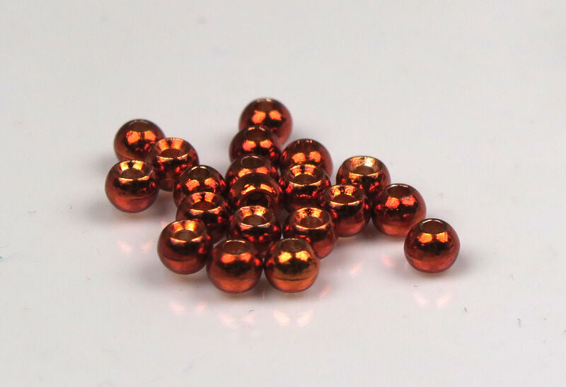 HARELINE DUBBIN 1/8 3.3mm Plummeting Tungsten Beads #48 Metallic Burnt Orange