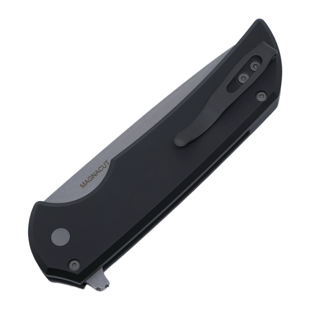 PRO-TECH MORDAX Black Handle, Stonewash Magnacut Blade, Plain Edge