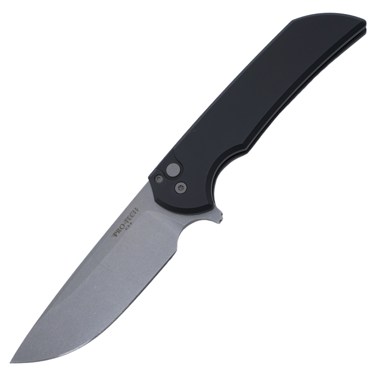 PRO-TECH MORDAX Black Handle, Stonewash Magnacut Blade, Plain Edge