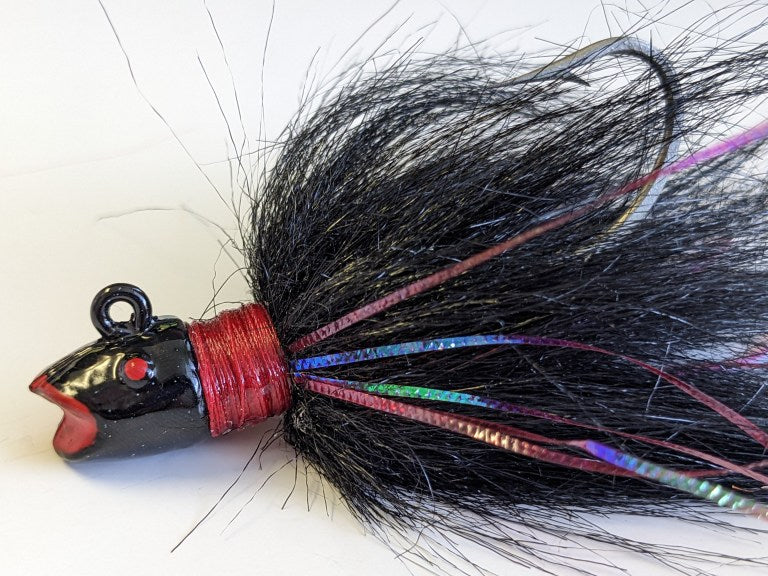 HOT LIPS BUCKTAIL 3/8 OZ BLK