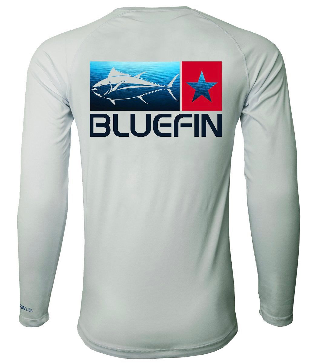 BLUEFIN SECOND SKIN CAMO SOLAR TEE BLUEFIN USA LOGO