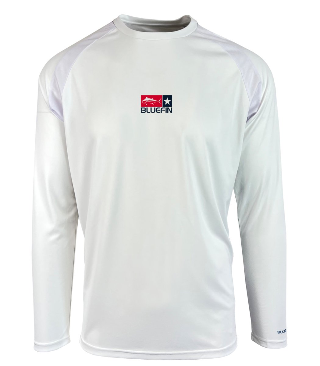 BLUEFIN SUPER LEGGERA L/S SOLAR TEE BLUEFIN USA LOGO