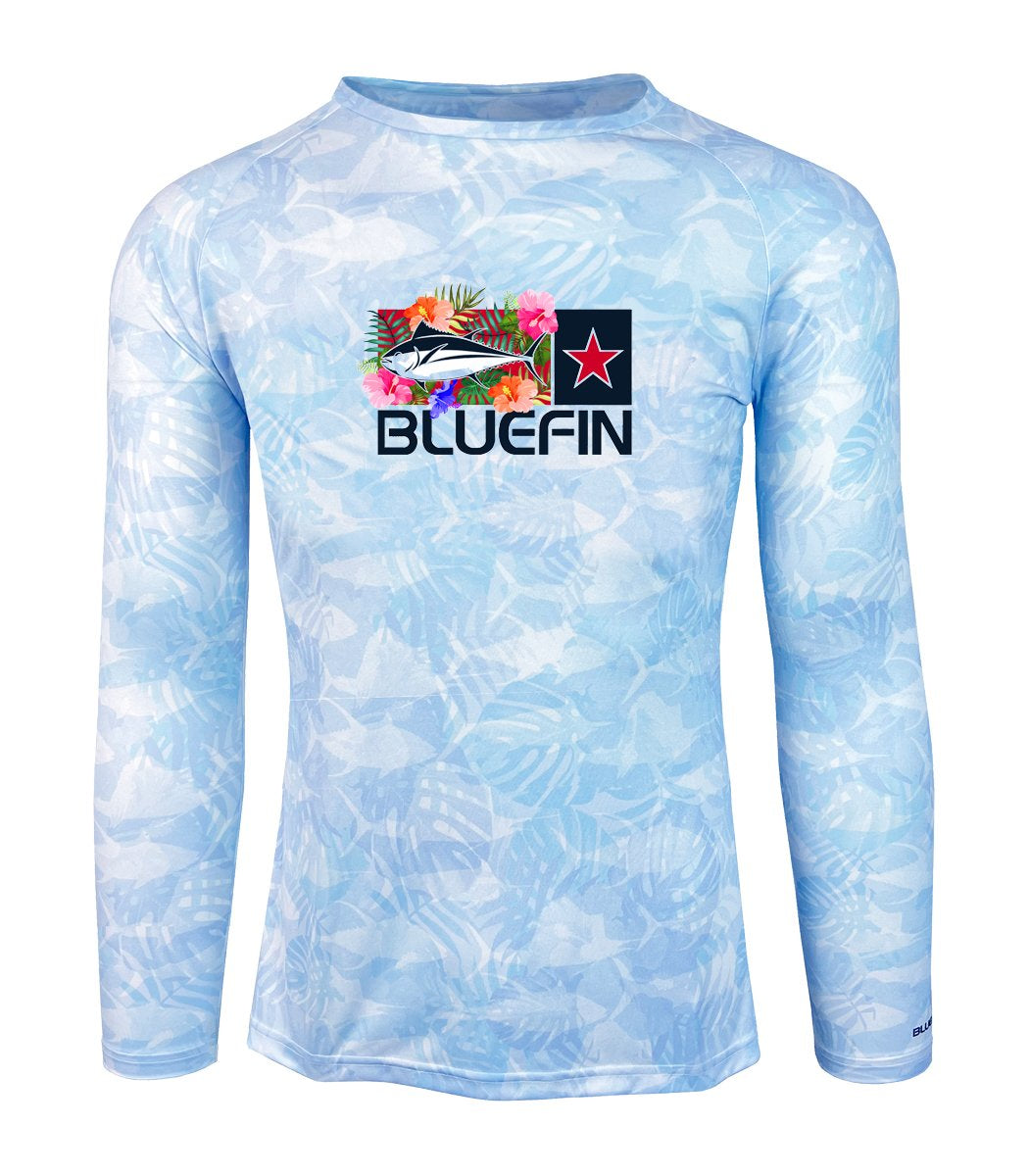 BLUEFIN LADIES L/S SOLAR TEE HIBISCUS LOGO