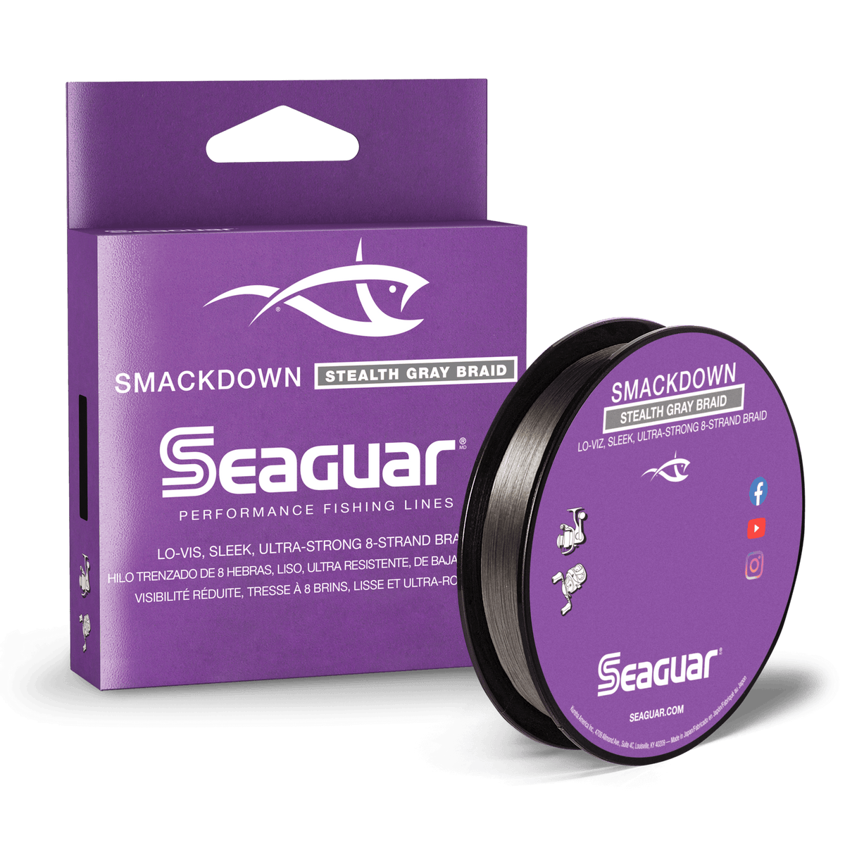 SEAGUAR SMACKDOWN BRAID STEALTH GRAY 65 LB 150 YARDS