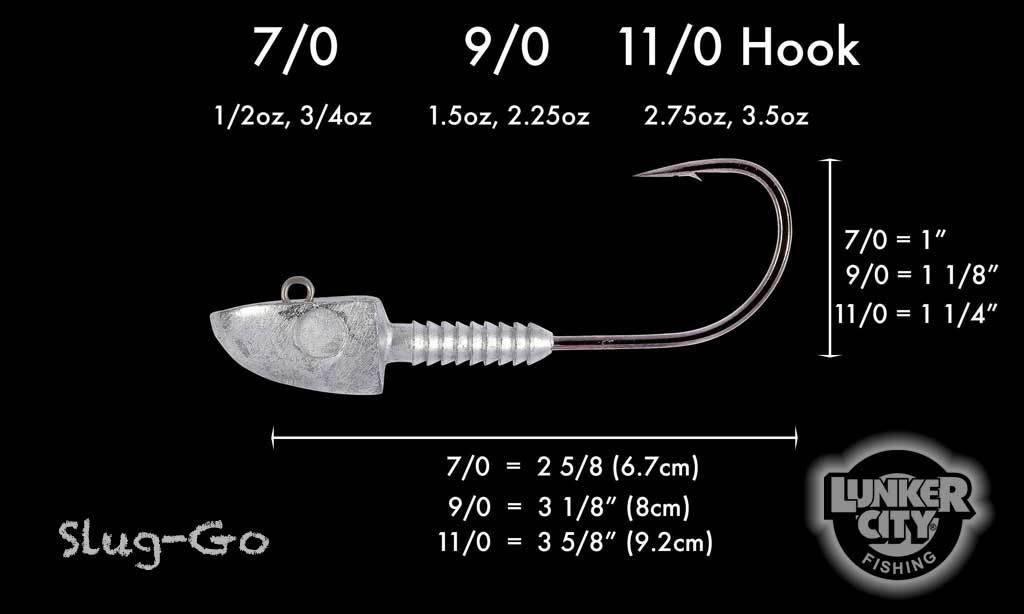LUNKER CITY 2.75 OZ SLUG-GO HEAD 11/0 HOOK 2 PK