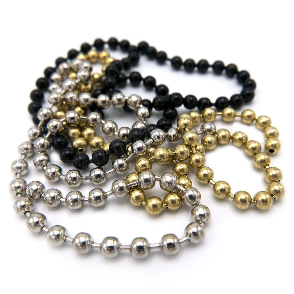 BEAD CHAIN EYES LARGE BLACK #11