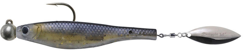 HYPERLASTICS DARTSPIN PRO JIGHEAD 3.5" BLACK SHINER - SILVER 1 PACK