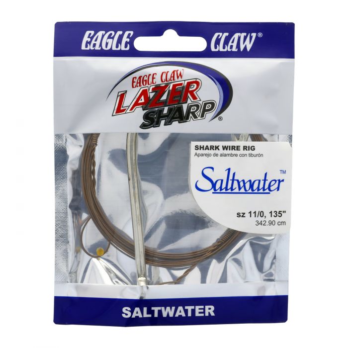 EAGLE CLAW LAZER SHARP INLINE CIRCLE HOOK SHARK WIRE RIG SIZE 13/0 48"