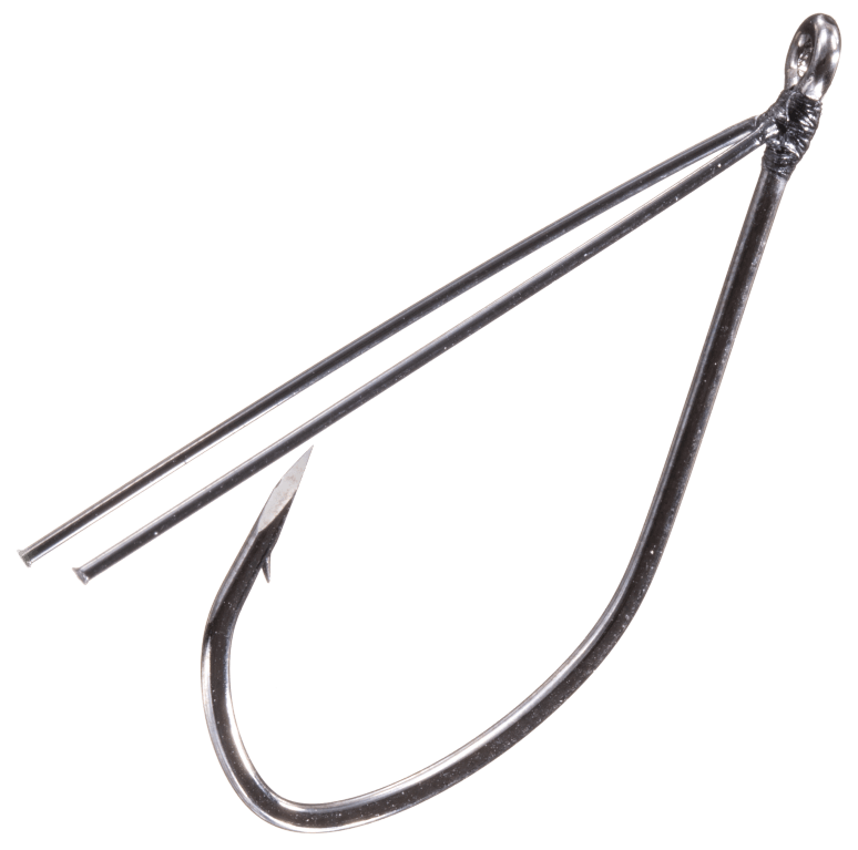 TROKAR PRO-V WEEDLESS FINESSE HOOK PLATINUM BLACK SIZE 2 QTY 6