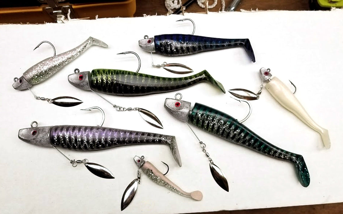 AL GAGS UNDERSPIN WHIP-IT FISH RIGGED 4" WONDERBREAD 3/8 OZ