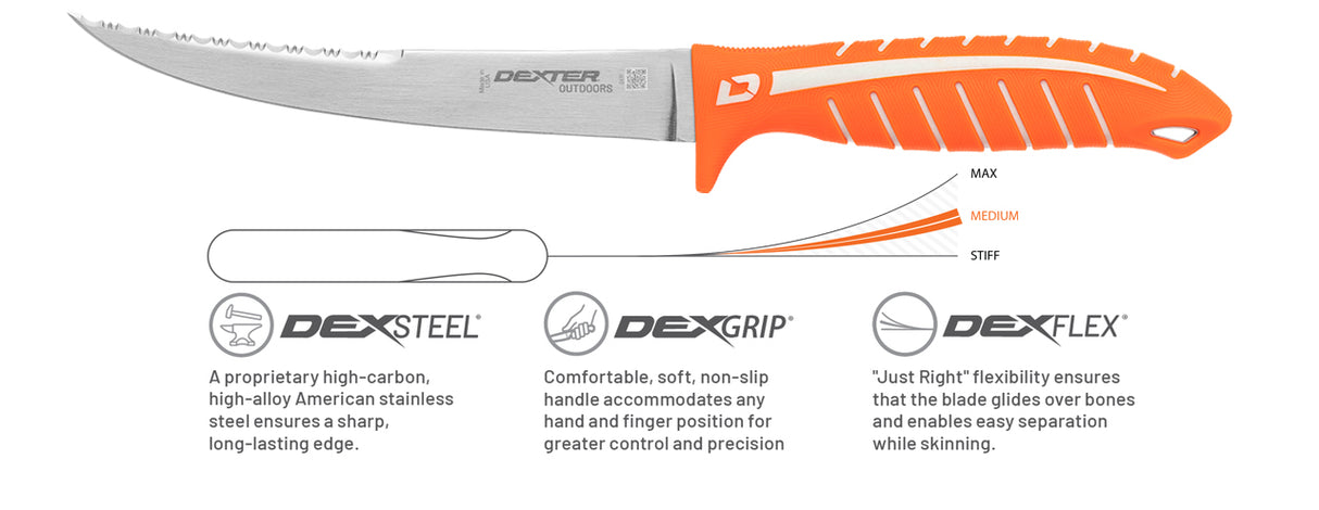 DEXTER DEXTREME 7" DUAL EDGE FLEXIBLE FILLET KNIFE