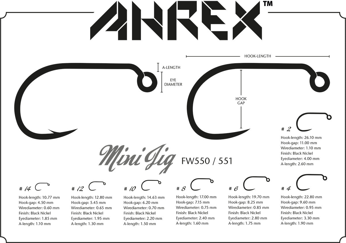 AHREX FW 550 MINI JIG BARBED HOOK