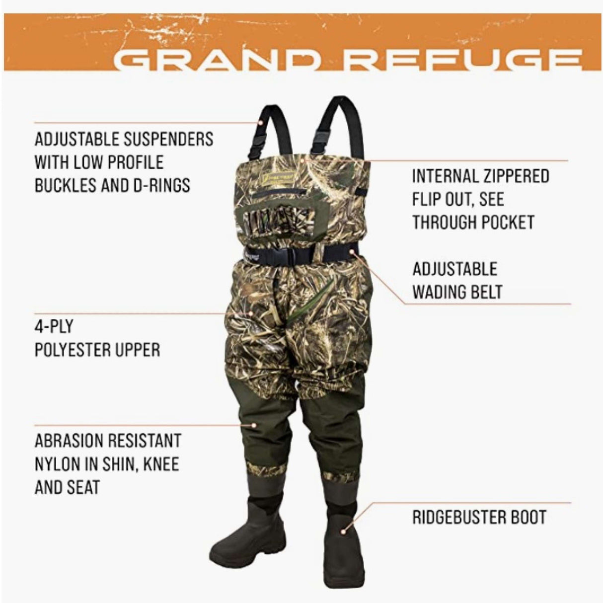 FROGG TOGGS MEN'S GRAND REFUGE 3.0 BF WADER