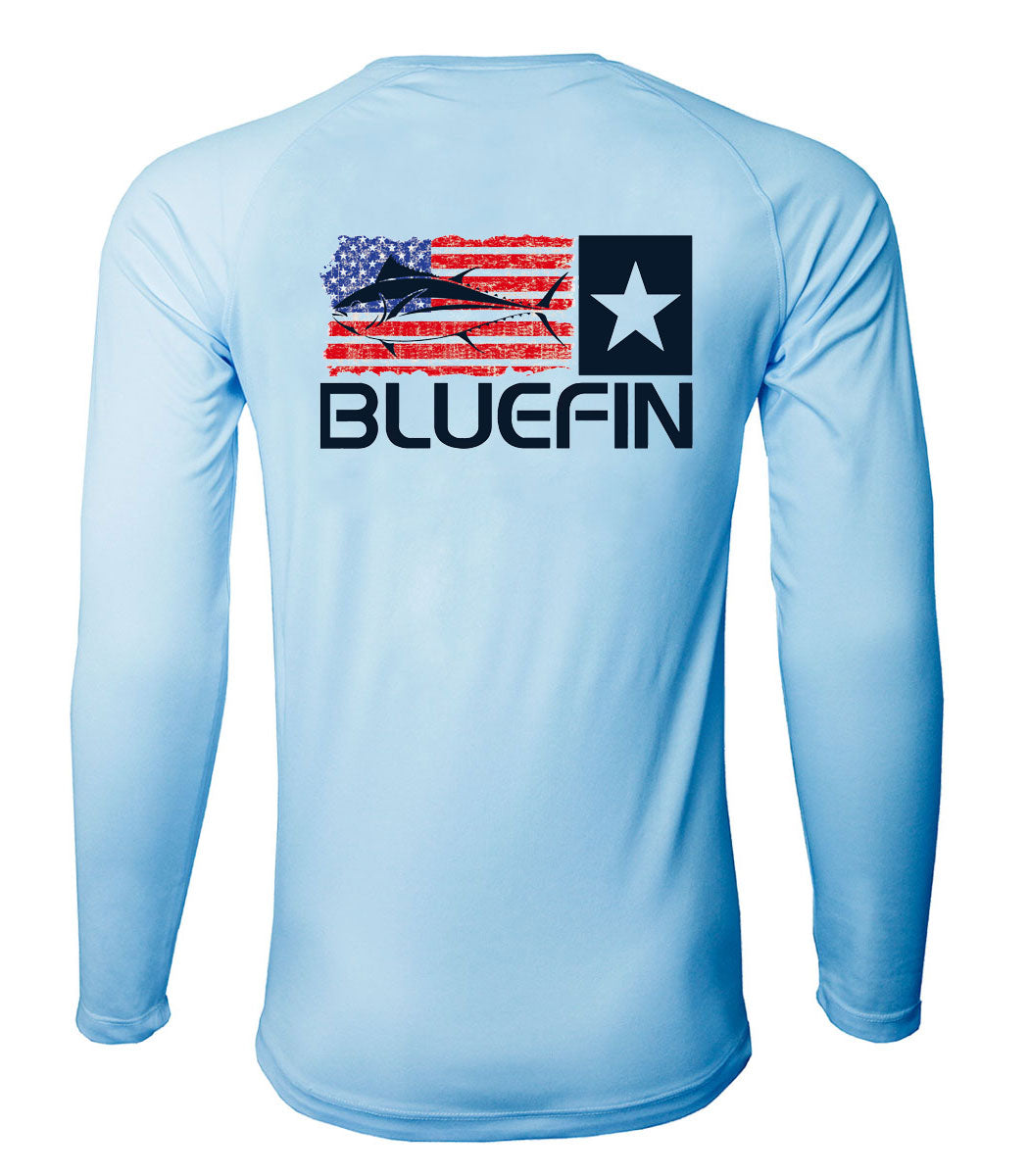 BLUEFIN SECOND SKIN SOLAR TEE TUNA FLAG