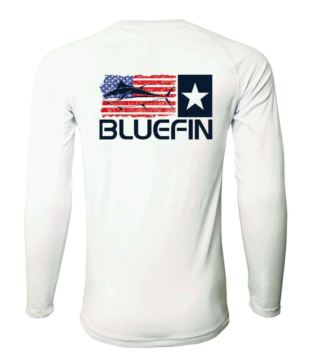 BLUEFIN SECOND SKIN SOLAR TEE TUNA FLAG
