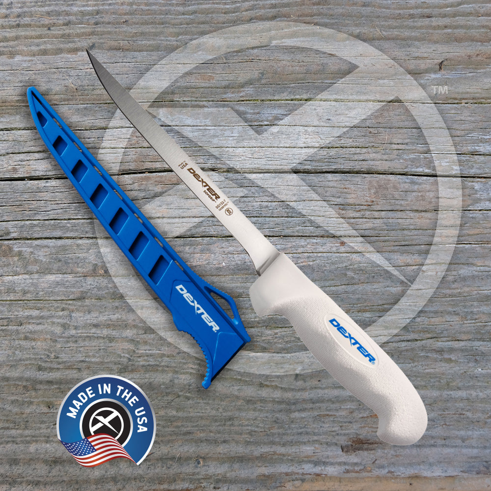 DEXTER 7" FLEXIBLE FILLET KNIFE, WITH EDGE GUARD