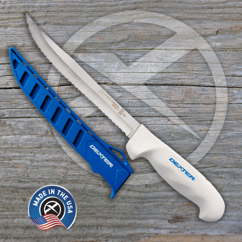 DEXTER 8" TIGER EDGE SCALLOPED KNIFE, WITH EDGE GUARD