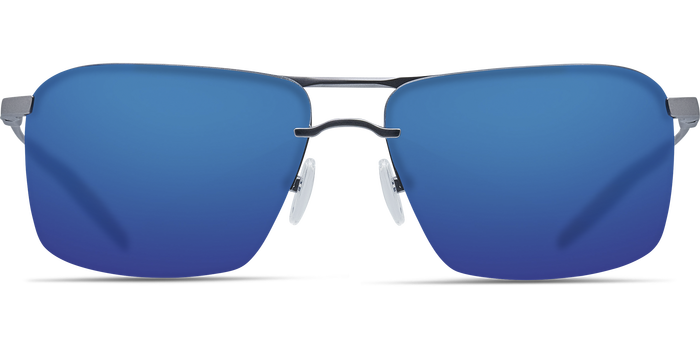 COSTA SKIMMER - MATTE SILVER + TRANSLUCENT GREY/ORANGE - BLUE MIRROR 580P