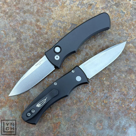 PRO-TECH DUKE, Black 6061 Alum Handle, Stonewash Magnacut Blade