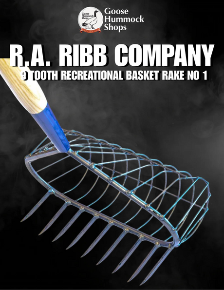 R.A. Ribb Company Steel 9-Tooth Recreational Basket Rake No. 1: Goose Hummock’s Best-Selling Clam Rake This Season!