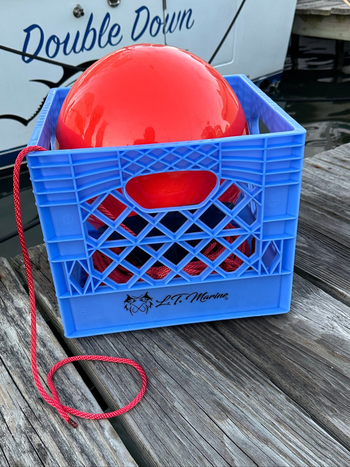LT MARINE HARPOON LINE BASKET WITH A1 POLY BALL & 200 FT OF ROPE