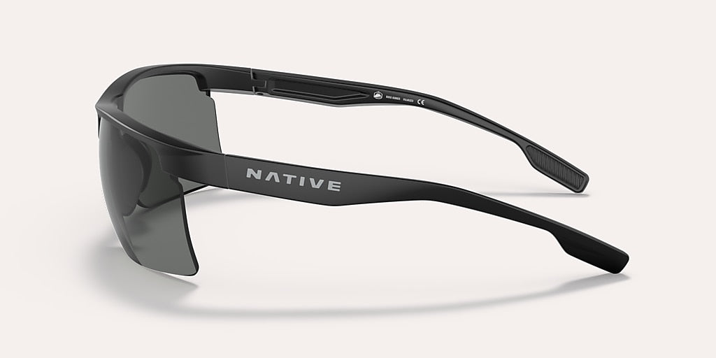 NATIVE RIDGE-RUNNER CREST MATTE BLACK W/GREY POLARIZED