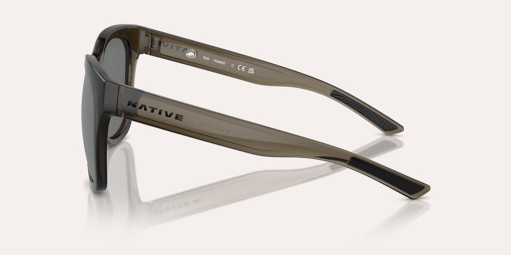 NATIVE TIAGA SMOKEY QUARTZ W/SILVER REFLEX POLARIZED