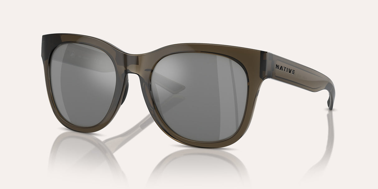 NATIVE TIAGA SMOKEY QUARTZ W/SILVER REFLEX POLARIZED