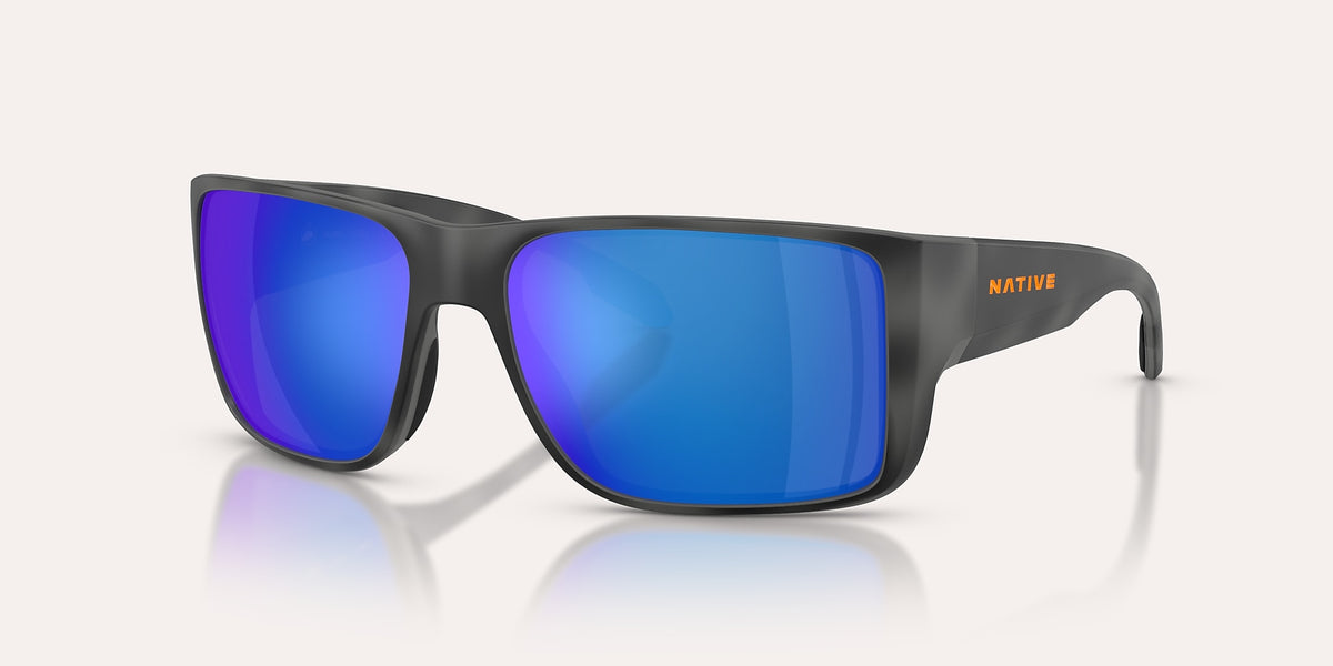 NATIVE BADLANDS OBSIDIAN TORTOISE W/BLUE REFLEX POLARIZED