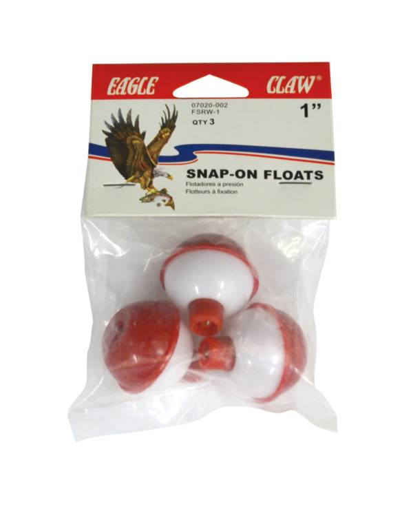 EAGLE CLAW SNAP-ON ASSORTED RED/WHITE ROUND FLOATS