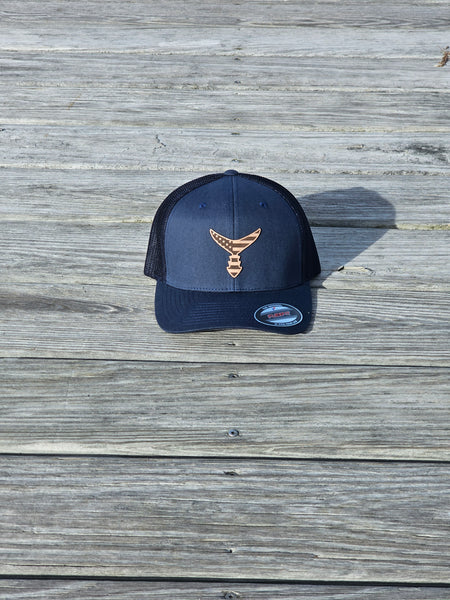 CHASING TAIL FITTED HAT NAVY/NAVY AMERICAN LEATHER