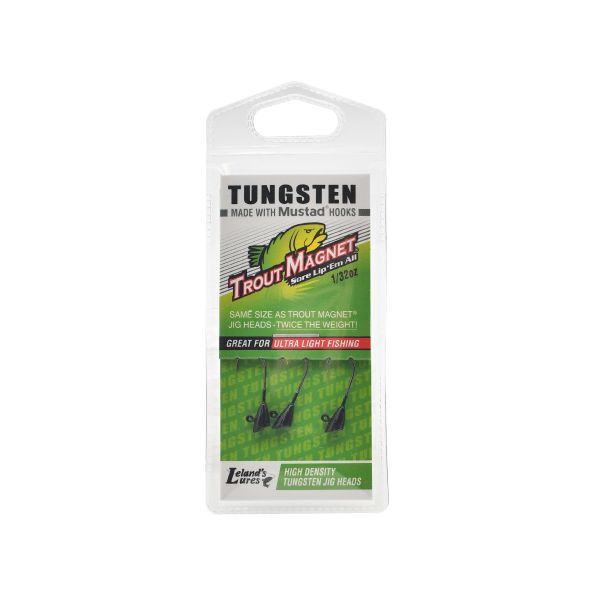 TROUT MAGNET TUNGSTEN 1/32 OZ JIG BLACK QTY 3