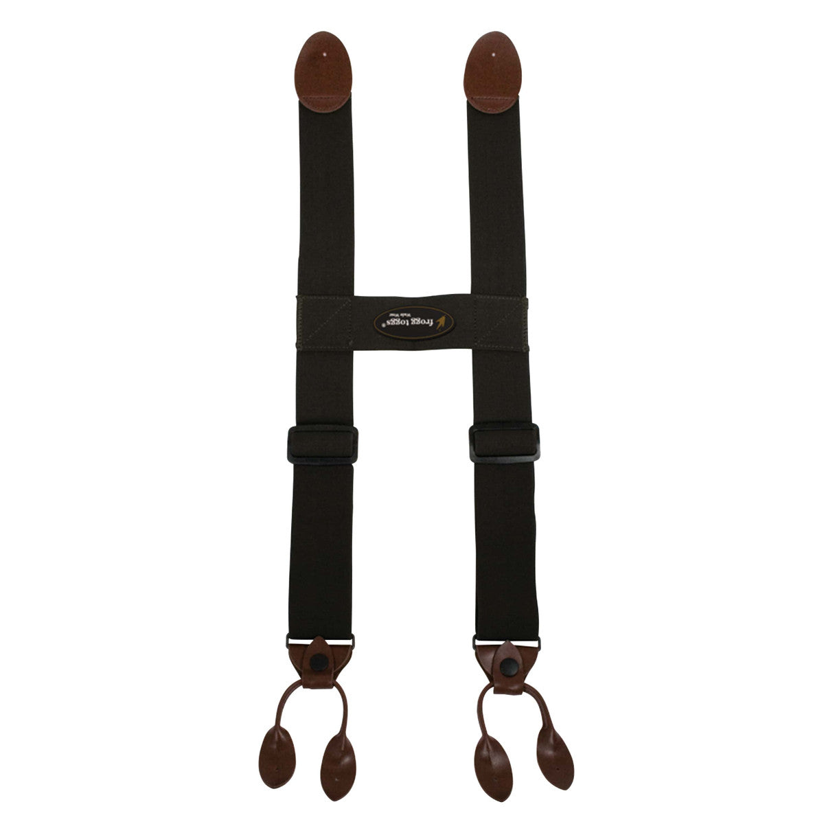 FROGG TOGGS H-BACK SUSPENDERS BLACK ADJUSTABLE