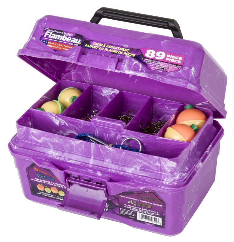 FLAMBEAU BIG MOUTH TACKLE BOX KIT PURPLE SWIRL