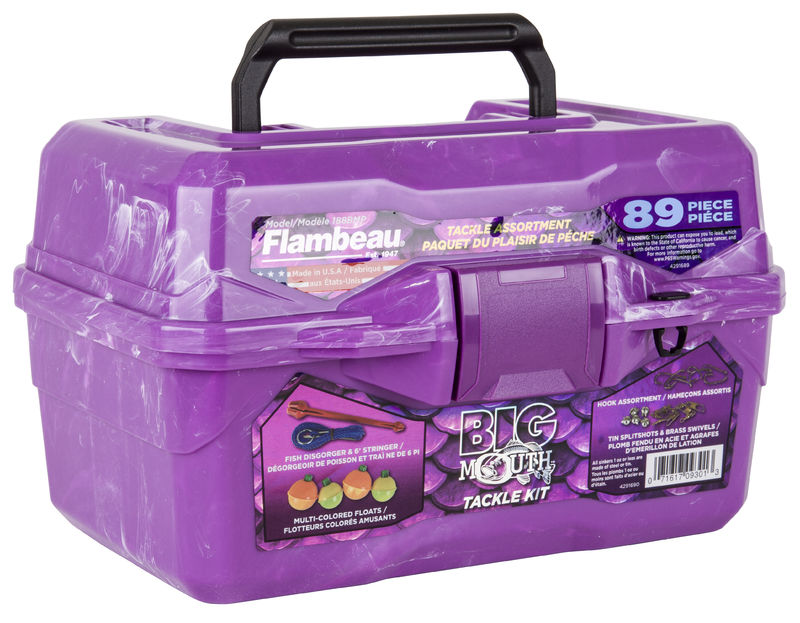 FLAMBEAU BIG MOUTH TACKLE BOX KIT PURPLE SWIRL