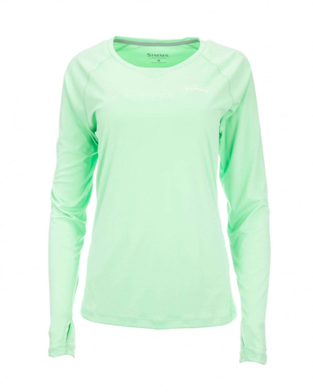 SIMMS WOMENS SOLARFLEX LS CREW SOLID TUNA BACK MELON XL