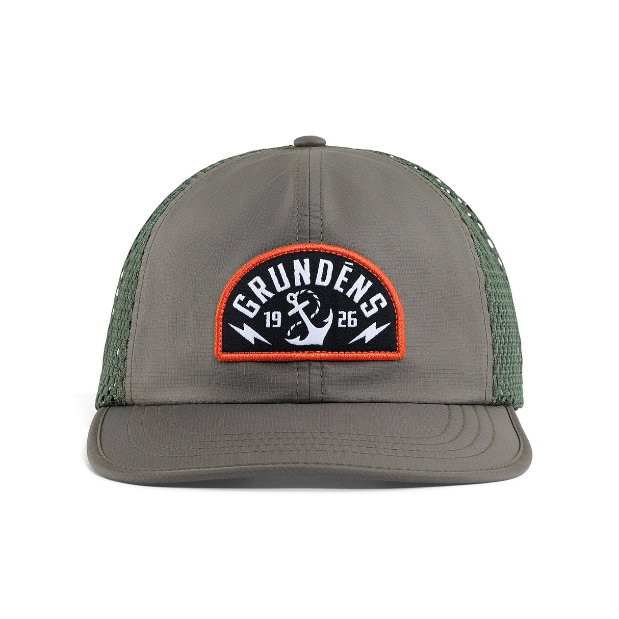 GRUNDENS STOWAWAY PACKABLE TRUCKER, OLIVE