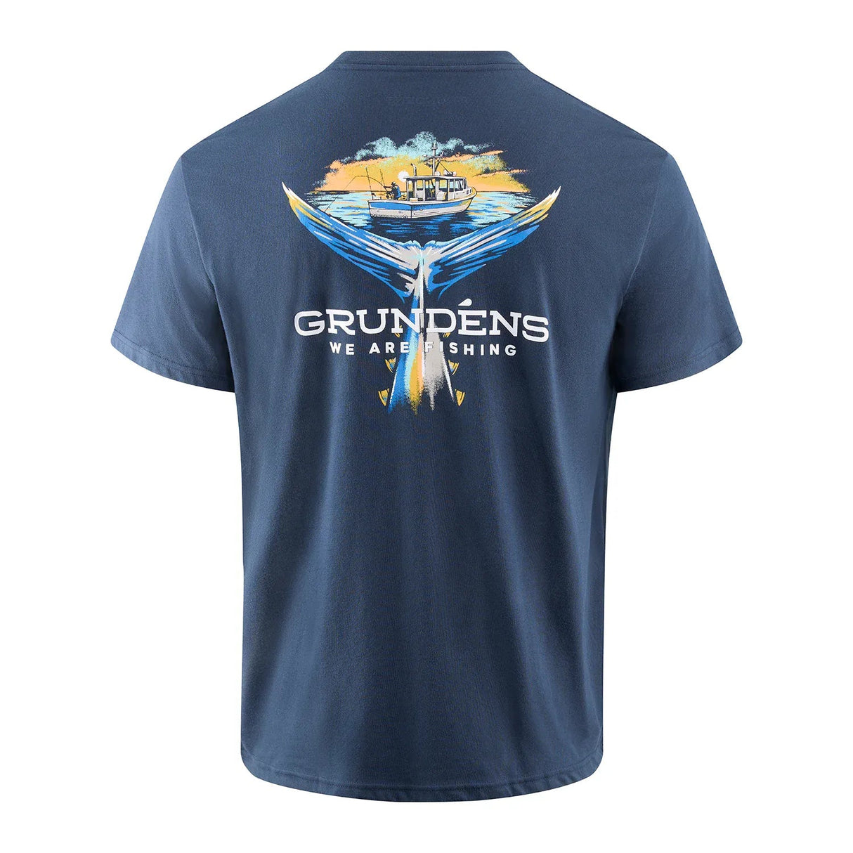 GRUNDENS TUNA TAILSCAPE SS NAVY T-SHIRT