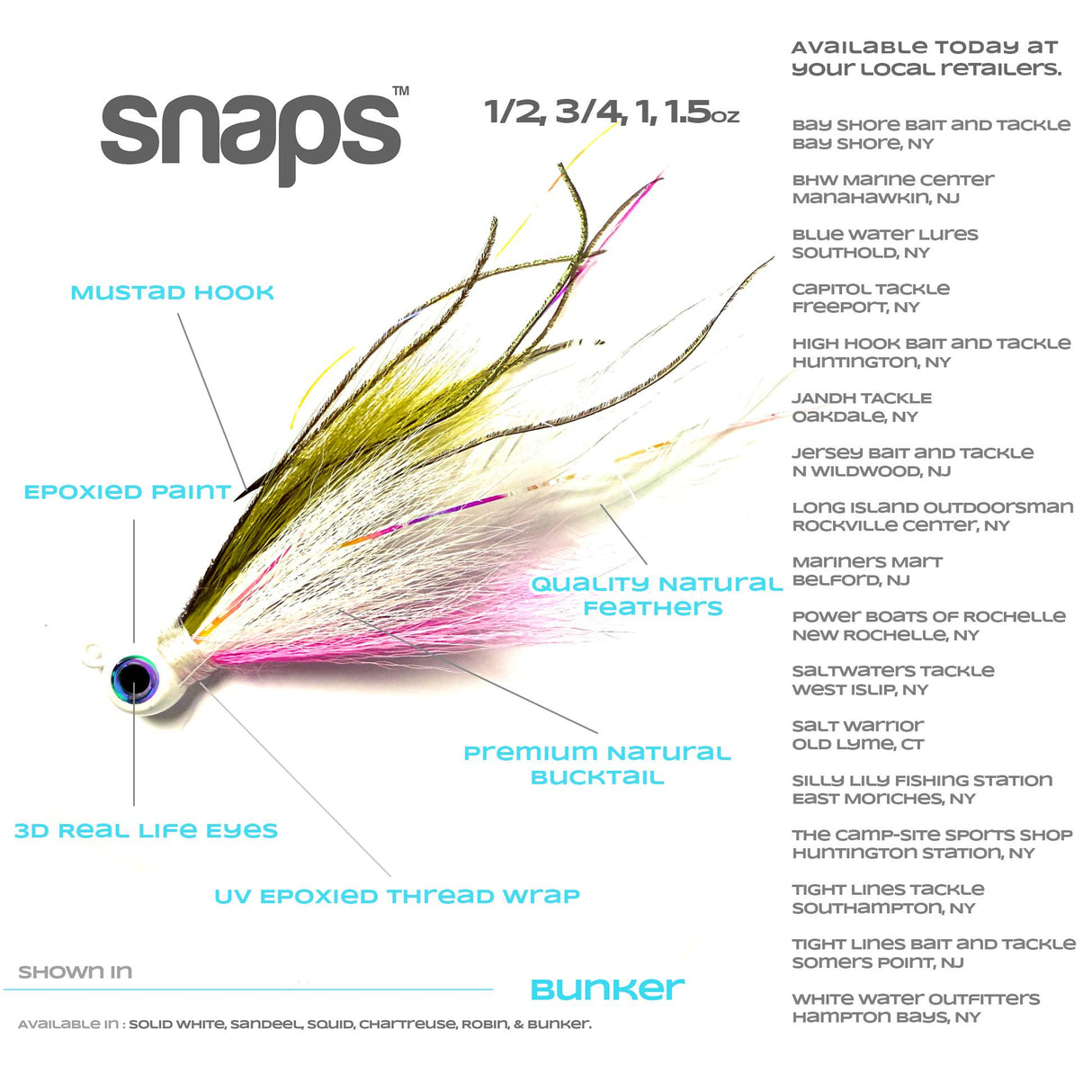 UFSHN SNAP JIG BUCKTAIL 1.5 OZ