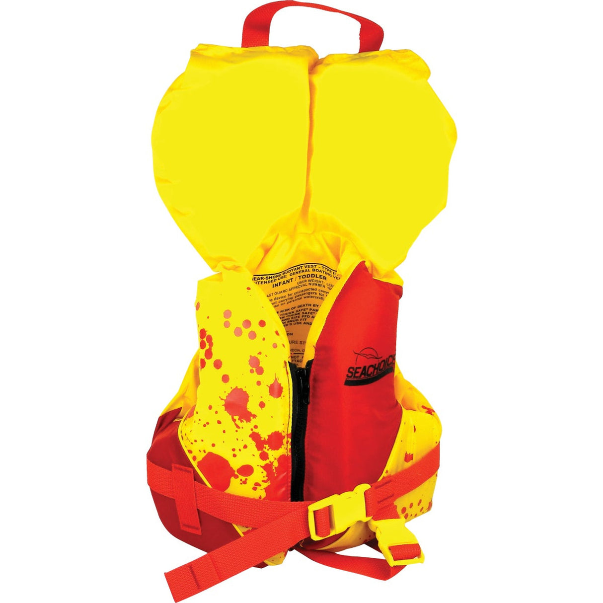 SEACHOICE TYPE ll 30 LBS DELUXE CHILDRENS VEST  INFANT, RED/YELLOW LIFE VEST WITH POP-UP PILLOW