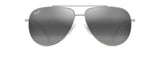 MAUI JIM NEUTRAL GREY HAUOLI XS SHINY SILVER W/BLACK