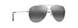 MAUI JIM NEUTRAL GREY HAUOLI XS SHINY SILVER W/BLACK