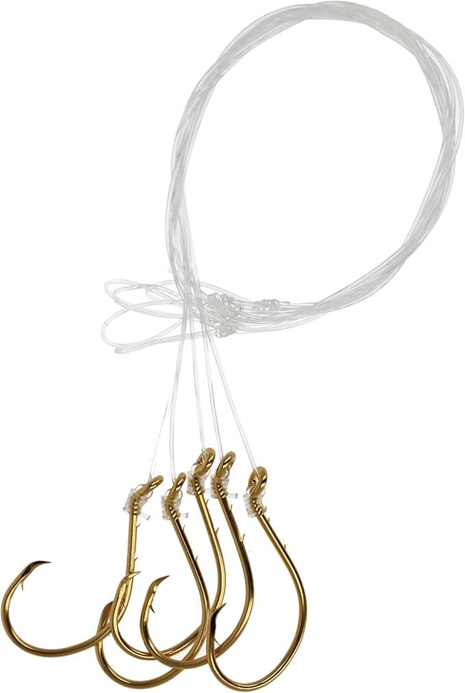 EAGLE CLAW STRIPER INLINE CIRCLE BAITHOLDER 18" SNELLED HOOK QTY 5