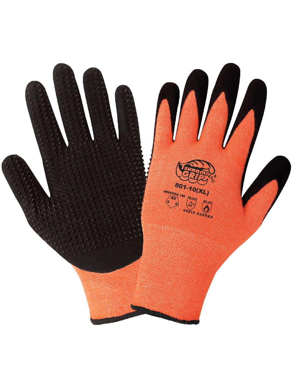TSUNAMI WET GRIP UTILITY GLOVES XL ORANGE