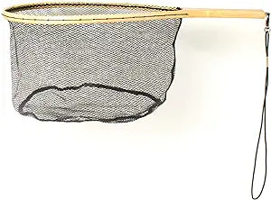 EAGLE CLAW WOOD TROUT NET WITH RUBBER NETTING